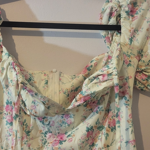 Source Unknown Floral Maxi Dress - Cream and Pink - Picture 4 of 9